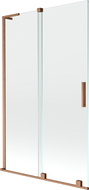 Mexen Velar L 2-wing sliding shower screen 110 x 150 cm, transparent, brushed copper - 896-110-003-01-65