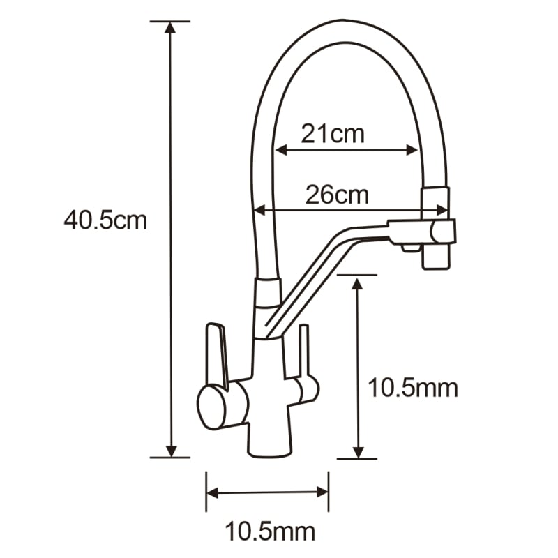 Mexen Cesar granite single-bowl sink with drainer and Duo kitchen faucet, black/gold metallic - 6514-75-671701-07-B