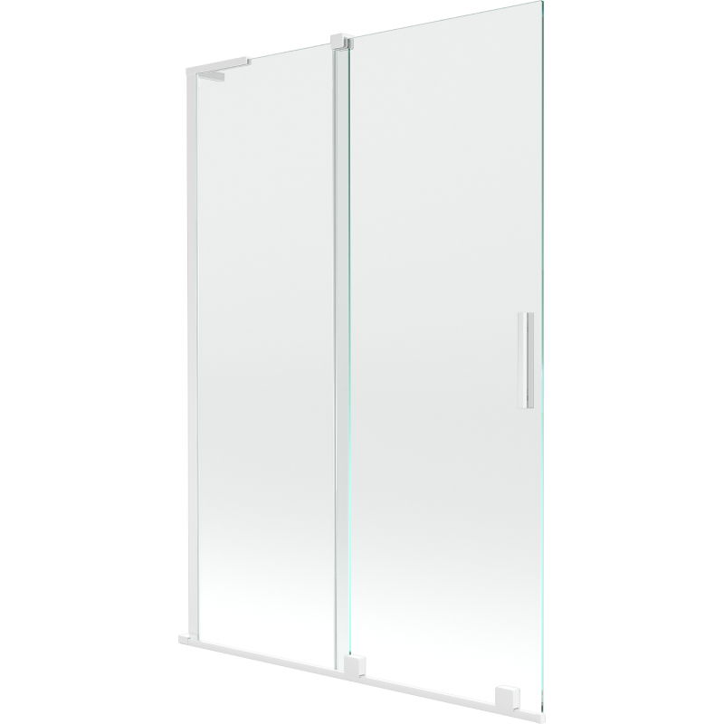 Mexen Velar L bath screen 2-wing sliding 120 x 150 cm, transparent, white - 896-120-003-01-20