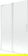 Mexen Velar L bath screen 2-wing sliding 120 x 150 cm, transparent, white - 896-120-003-01-20