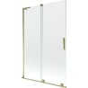 Mexen Velar L Bathtub Screen 2-panel Sliding 120 x 150 cm, Transparent, Gold - 896-120-003-01-50