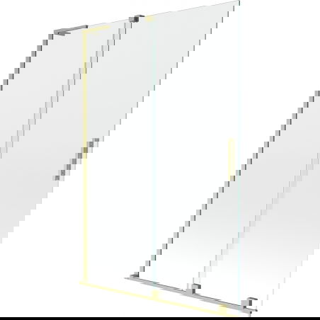 Mexen Velar L shower screen 2-panel sliding 120 x 150 cm, transparent, brushed gold - 896-120-003-01-55