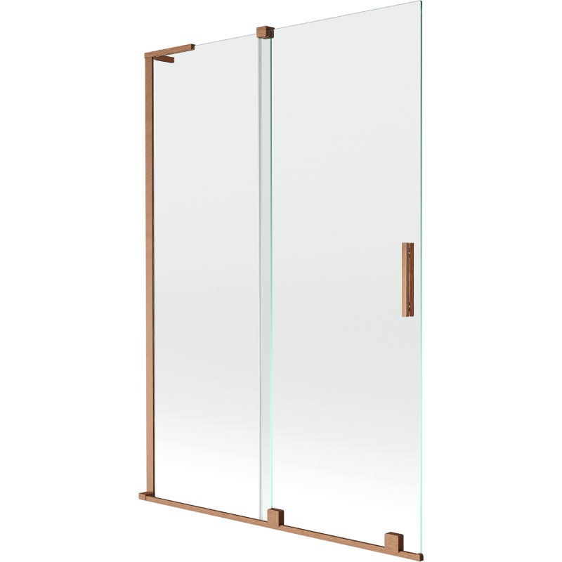 Mexen Velar L shower screen 2-wing sliding 120 x 150 cm, transparent, brushed copper - 896-120-003-01-65