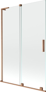 Mexen Velar L 2-wing sliding shower screen 120 x 150 cm, transparent, brushed copper - 896-120-003-01-65