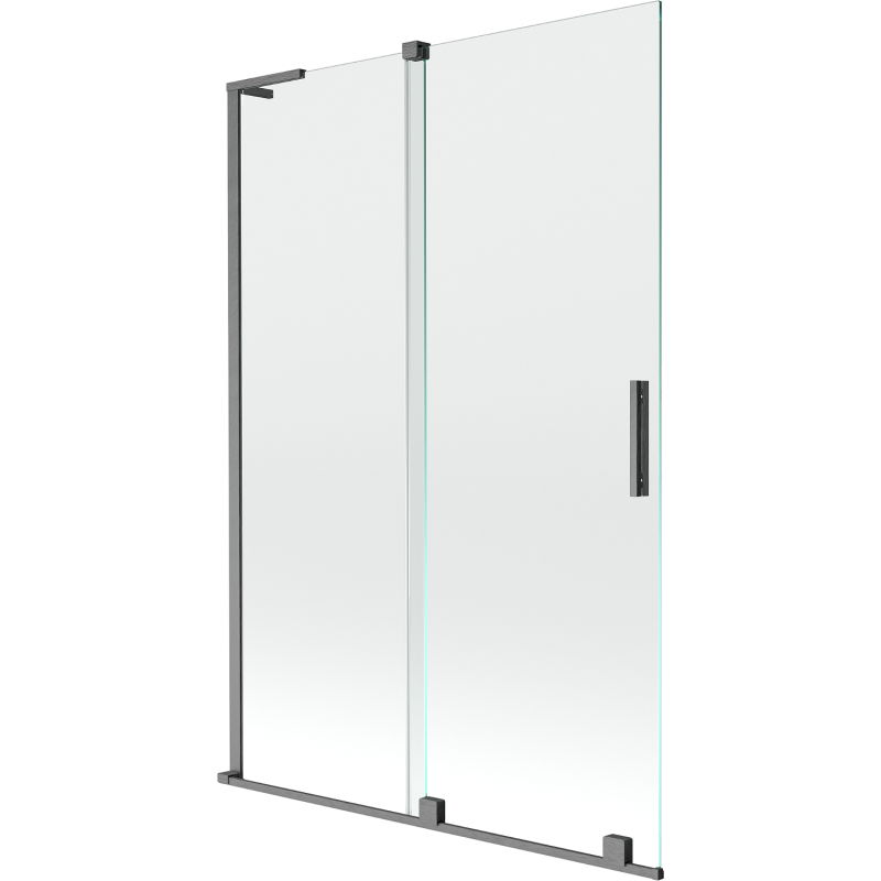 Mexen Velar L 2-panel sliding shower screen 120 x 150 cm, transparent, brushed gun gray - 896-120-003-01-66