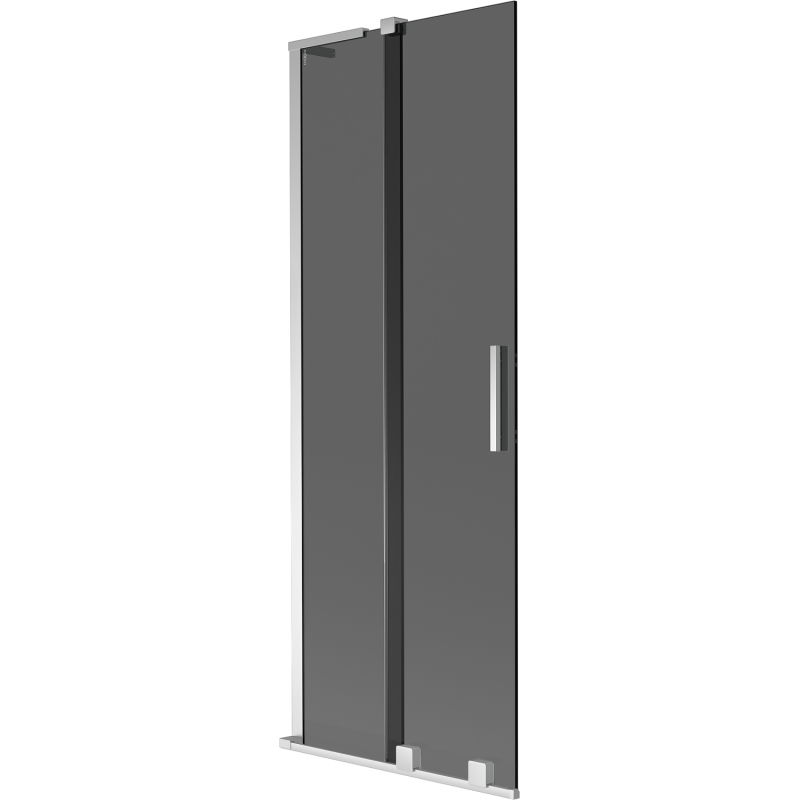 Mexen Velar L Bathtub Screen 2-Panel Sliding 75 x 150 cm, Graphite, Chrome - 896-075-003-41-01