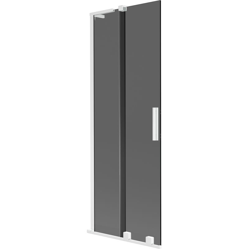 Mexen Velar L Bathtub Screen 2-Panel Sliding 75 x 150 cm, Graphite, White - 896-075-003-41-20