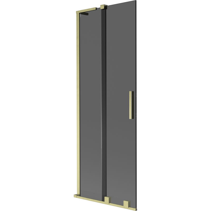 Mexen Velar L shower screen 2-wing sliding 75 x 150 cm, graphite, brushed gold - 896-075-003-41-55