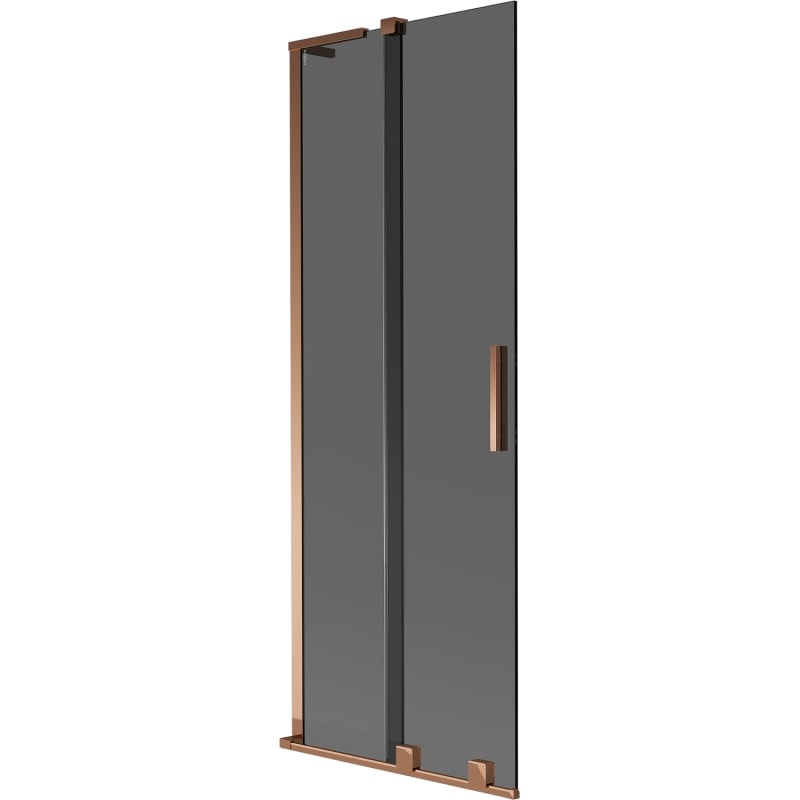 Mexen Velar L 2-panel retractable bath screen 75 x 150 cm, graphite, rose gold - 896-075-003-41-60