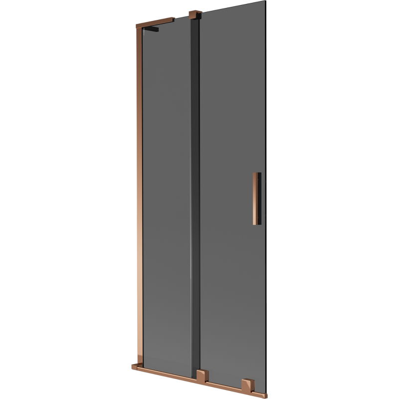 Mexen Velar L Sliding Bathtub Screen 2-Panel 80 x 150 cm, Graphite, Rose Gold - 896-080-003-41-60