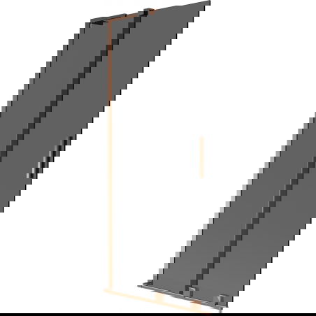 Mexen Velar L Sliding Bathtub Screen 2-Panel 80 x 150 cm, Graphite, Rose Gold - 896-080-003-41-60