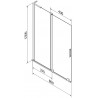 Mexen Velar L two-panel sliding bathtub screen 80 x 150 cm, graphite, brushed gun gray - 896-080-003-41-66