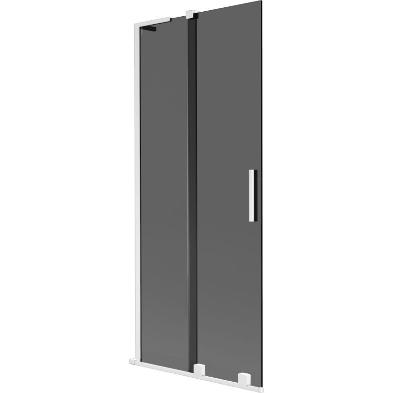 Mexen Velar L sliding bathtub screen 2-winged 85 x 150 cm, graphite, white - 896-085-003-41-20