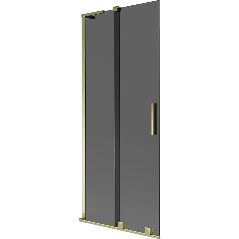 Mexen Velar L 2-wing sliding bath screen 85 x 150 cm, graphite, gold - 896-085-003-41-50