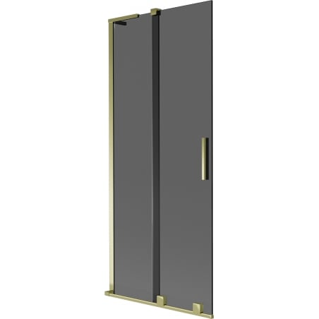 Mexen Velar L 2-wing sliding bath screen 85 x 150 cm, graphite, gold - 896-085-003-41-50