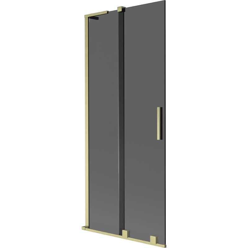 Mexen Velar L shower screen 2-panel sliding 85 x 150 cm, graphite, brushed gold - 896-085-003-41-55