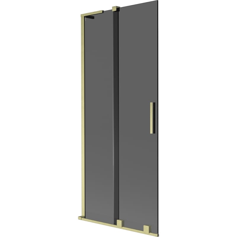 Mexen Velar L two-panel sliding bath screen 85 x 150 cm, graphite, brushed gold - 896-085-003-41-55