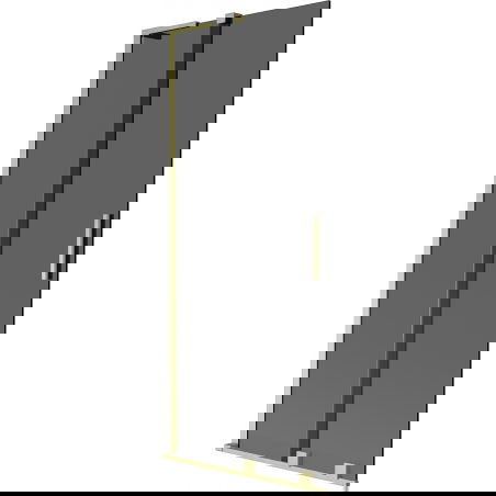 Mexen Velar L shower screen 2-panel sliding 85 x 150 cm, graphite, brushed gold - 896-085-003-41-55