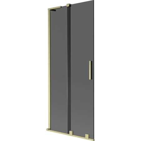 Mexen Velar L two-panel sliding bath screen 85 x 150 cm, graphite, brushed gold - 896-085-003-41-55