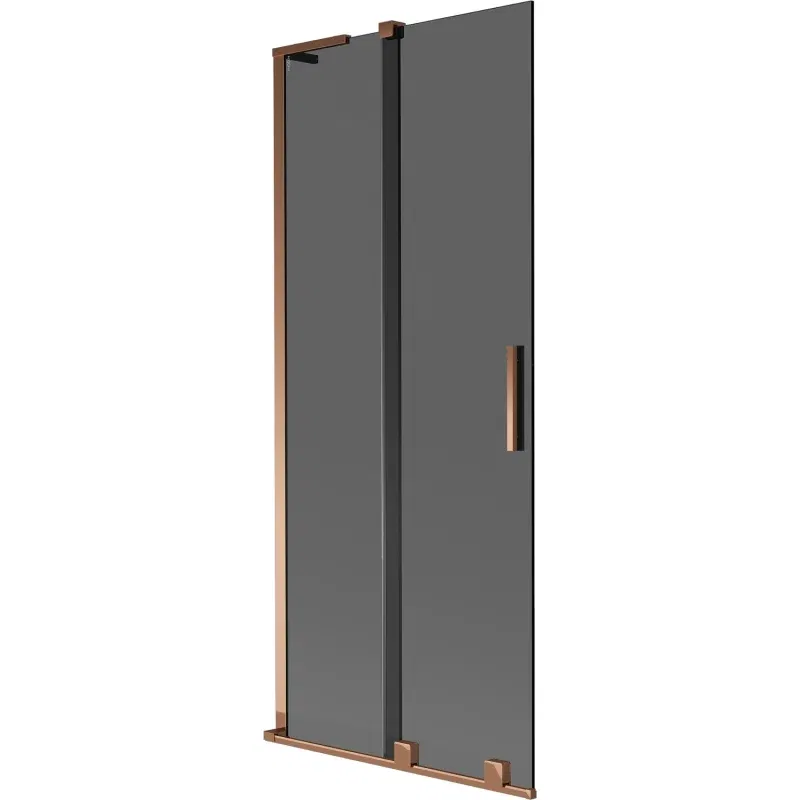 Mexen Velar L 2-wing sliding bath screen 85 x 150 cm, graphite, rose gold - 896-085-003-41-60