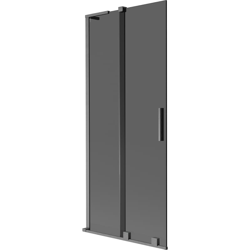 Mexen Velar L two-wing sliding bath screen 85 x 150 cm, graphite, brushed gun gray - 896-085-003-41-66