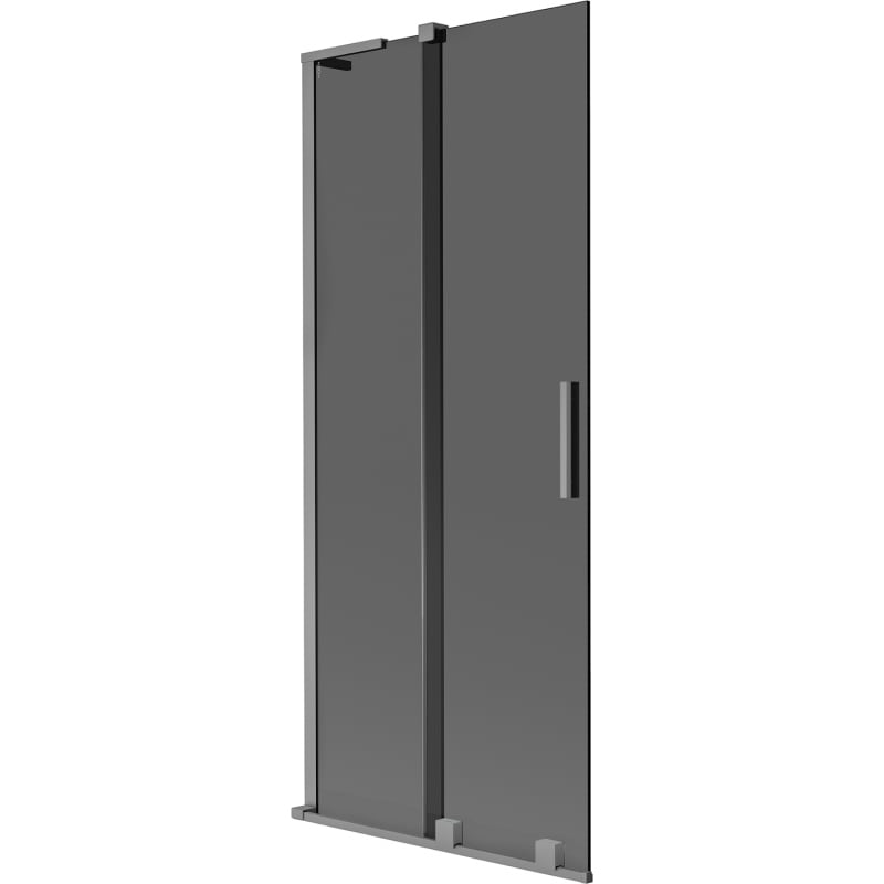 Mexen Velar L 2-panel sliding bath screen 85 x 150 cm, graphite, gun metal - 896-085-003-41-95