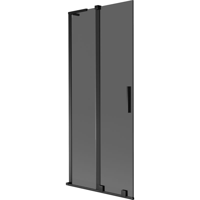 Mexen Velar L shower screen 2-panel sliding 85 x 150 cm, graphite, black - 896-085-003-41-70