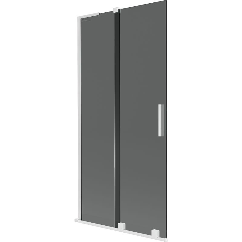 Mexen Velar L Shower Screen 2-Panel Sliding 90 x 150 cm, Graphite, White - 896-090-003-41-20