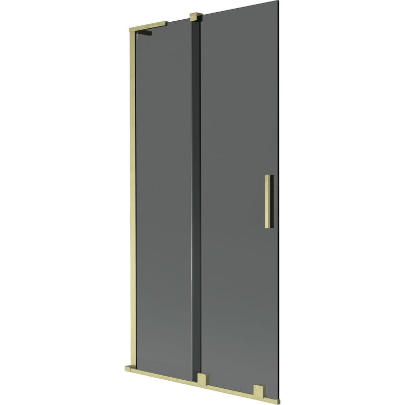 Mexen Velar L shower panel 2-wing sliding 90 x 150 cm, graphite, brushed gold - 896-090-003-41-55