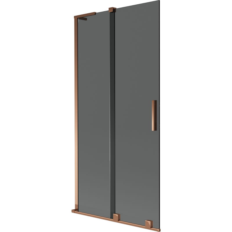 Mexen Velar L 2-panel sliding bathtub screen 90 x 150 cm, graphite, rose gold - 896-090-003-41-60