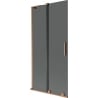 Mexen Velar L Bath Screen 2-Wing Sliding 90 x 150 cm, Graphite, Brushed Copper - 896-090-003-41-65