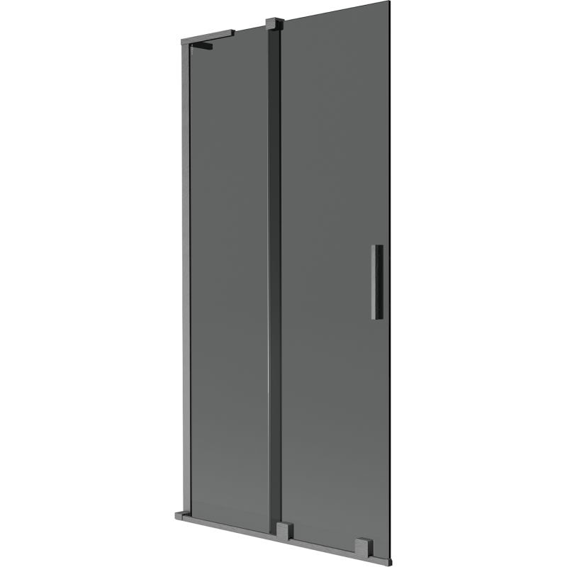 Mexen Velar L 2-wing sliding bathtub screen 90 x 150 cm, graphite, brushed gun gray - 896-090-003-41-66