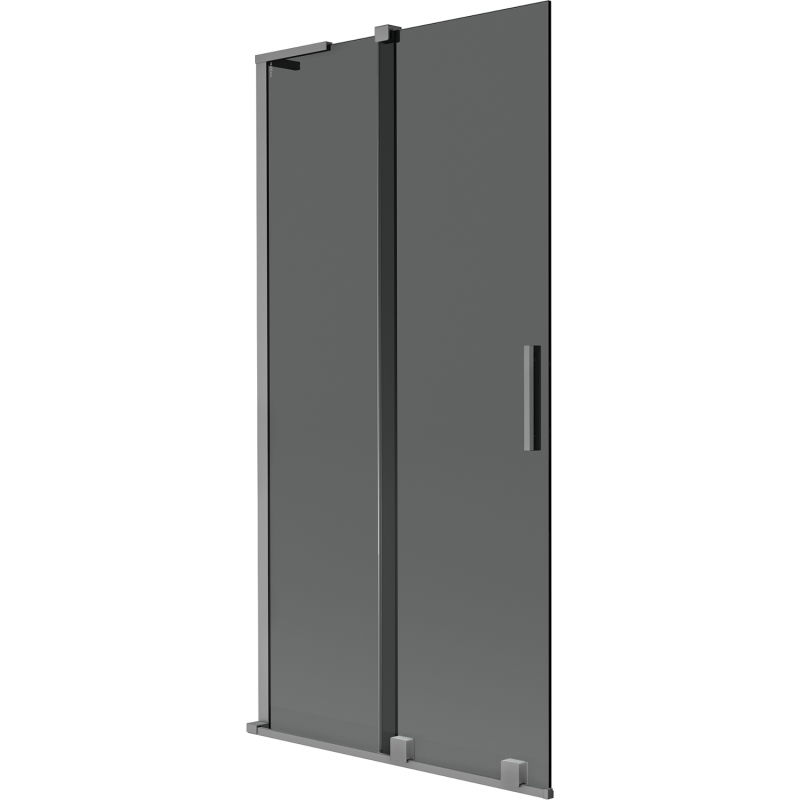 Mexen Velar L 2-panel sliding bath screen 90 x 150 cm, graphite, gun metal - 896-090-003-41-95