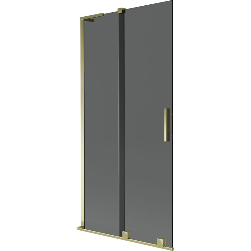 Mexen Velar L bathtub screen 2-panel sliding 95 x 150 cm, graphite, gold - 896-095-003-41-50