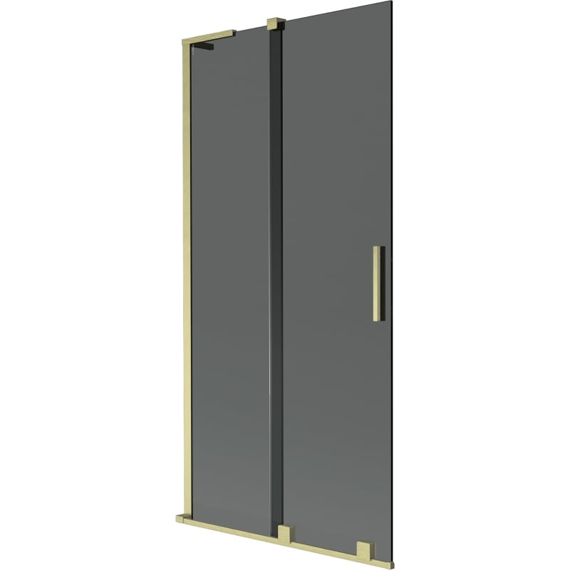 Mexen Velar L two-panel sliding bath screen 95 x 150 cm, graphite, brushed gold - 896-095-003-41-55