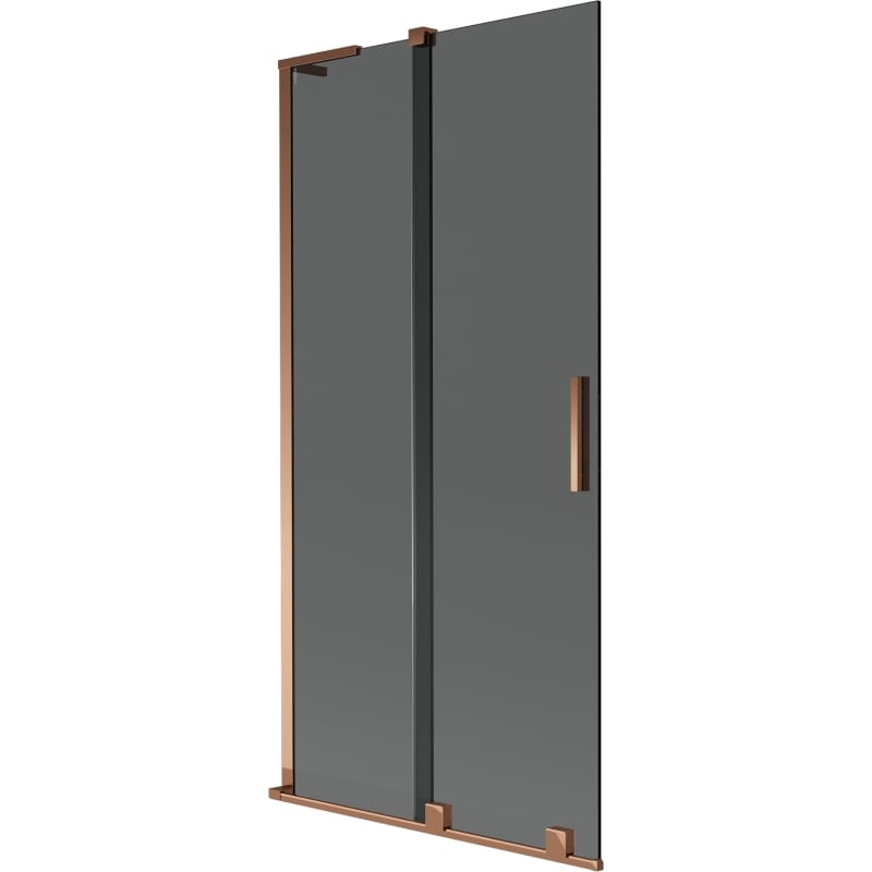Mexen Velar L 2-panel Sliding Bath Screen 95 x 150 cm, Graphite, Rose Gold - 896-095-003-41-60