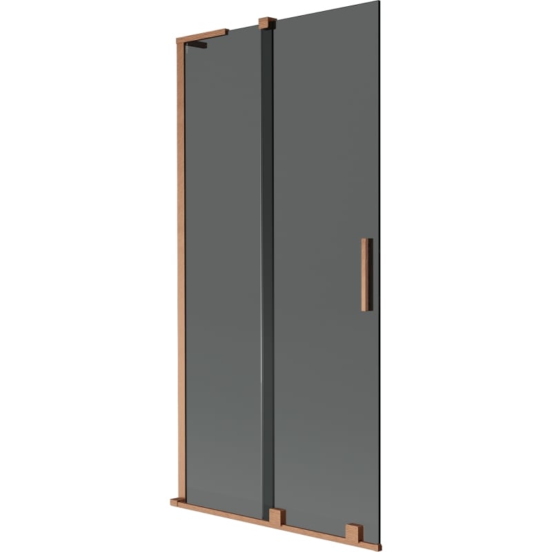 Mexen Velar L 2-panel sliding bath screen 95 x 150 cm, graphite, brushed copper - 896-095-003-41-65