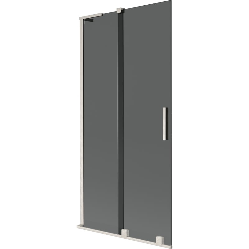 Mexen Velar L 2-wing Sliding Bath Screen 95 x 150 cm, Graphite, Brushed Nickel - 896-095-003-41-97
