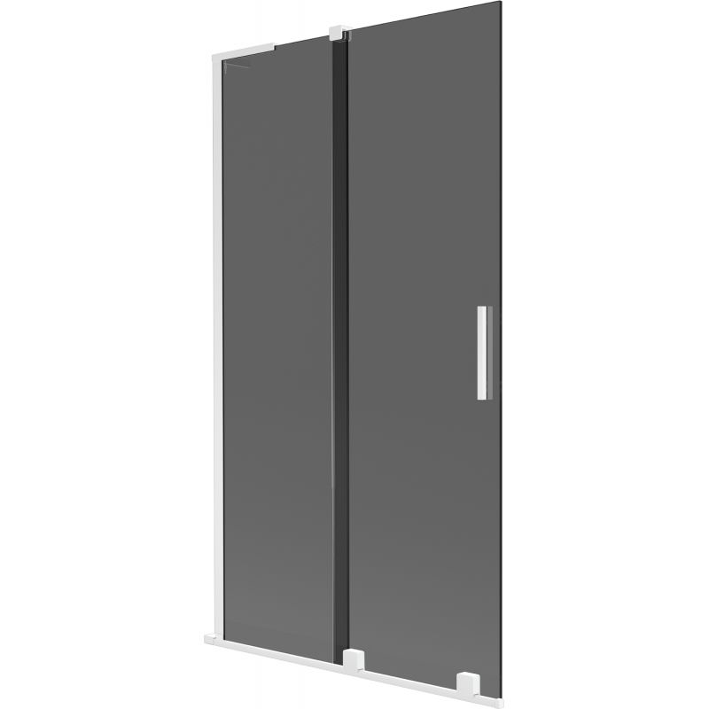 Mexen Velar L two-panel sliding shower screen 100 x 150 cm, graphite, white - 896-100-003-41-20