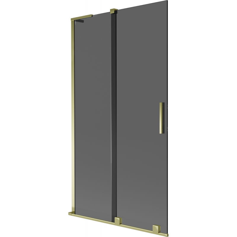 Mexen Velar L shower screen 2-panel sliding 100 x 150 cm, graphite, gold - 896-100-003-41-50