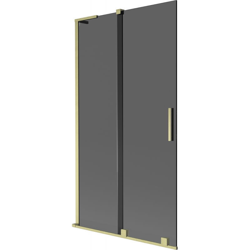 Mexen Velar L 2-wing sliding bathtub screen 100 x 150 cm, graphite, brushed gold - 896-100-003-41-55