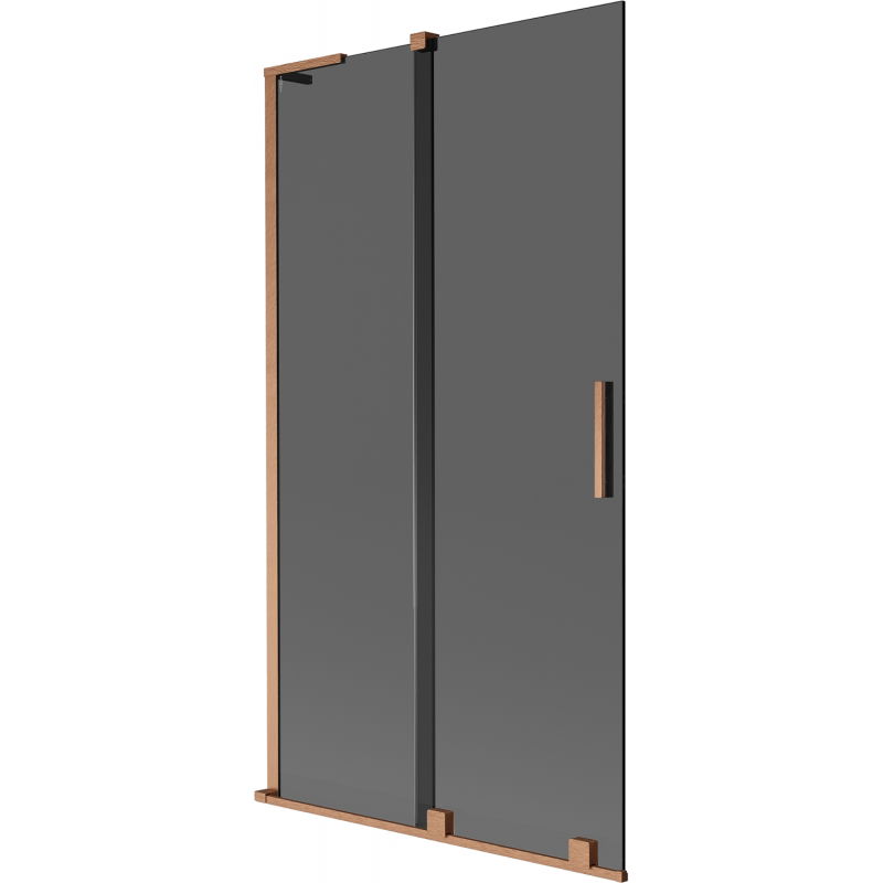 Mexen Velar L shower partition 2-wing sliding 100 x 150 cm, graphite, brushed copper - 896-100-003-41-65