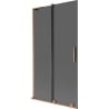 Mexen Velar L 2-panel retractable bath screen 100 x 150 cm, graphite, brushed copper - 896-100-003-41-65