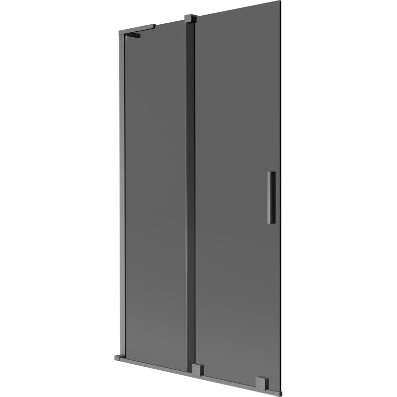 Mexen Velar L shower screen 2-wing sliding 100 x 150 cm, graphite, brushed gun gray - 896-100-003-41-66