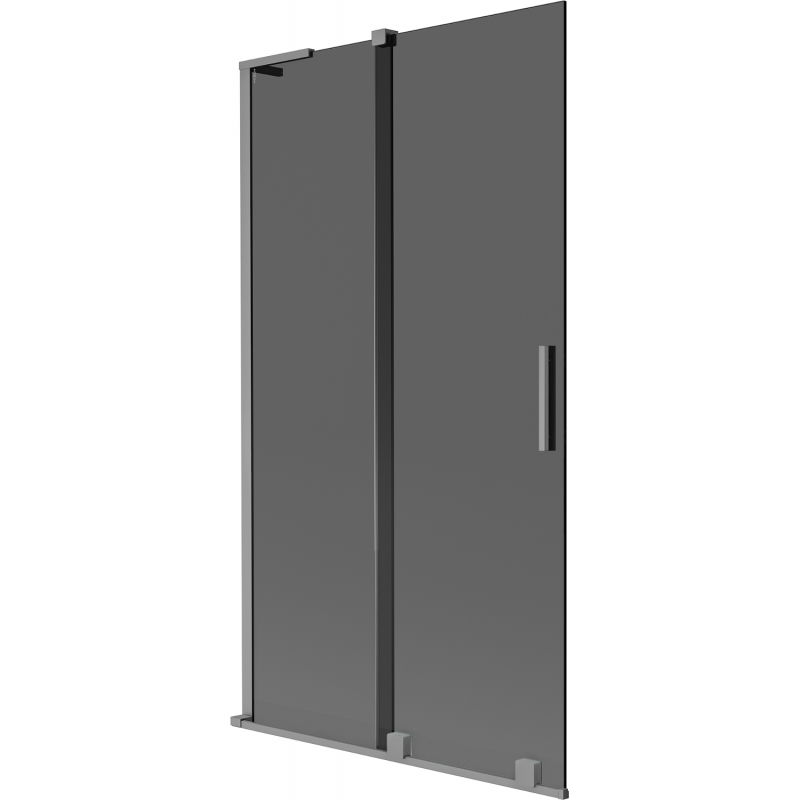 Mexen Velar L 2-panel sliding bath screen 100 x 150 cm, graphite, gun metal - 896-100-003-41-95