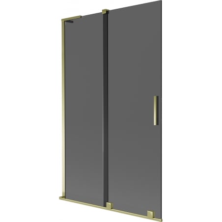 Mexen Velar L bathtub screen 2-panel sliding 110 x 150 cm, graphite, gold - 896-110-003-41-50