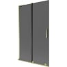 Mexen Velar L bathtub screen 2-panel sliding 110 x 150 cm, graphite, gold - 896-110-003-41-50