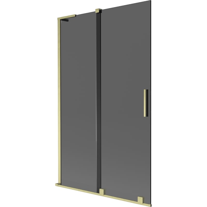 Mexen Velar L 2-panel sliding bath screen 110 x 150 cm, graphite, brushed gold - 896-110-003-41-55