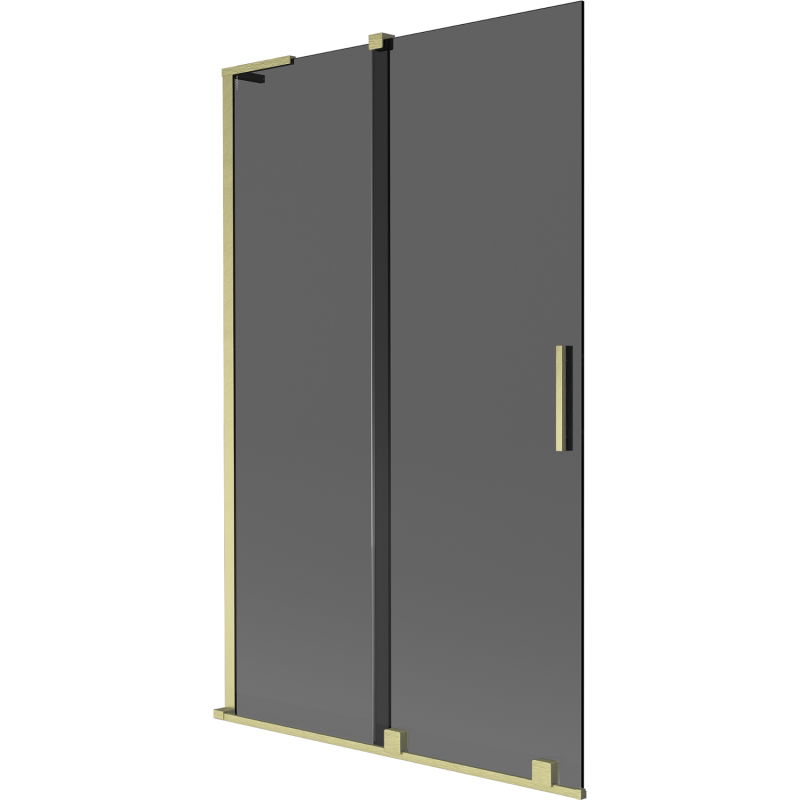 Mexen Velar L bath screen 2-panel sliding 110 x 150 cm, graphite, brushed gold - 896-110-003-41-55