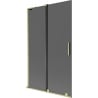 Mexen Velar L 2-panel sliding bath screen 110 x 150 cm, graphite, brushed gold - 896-110-003-41-55